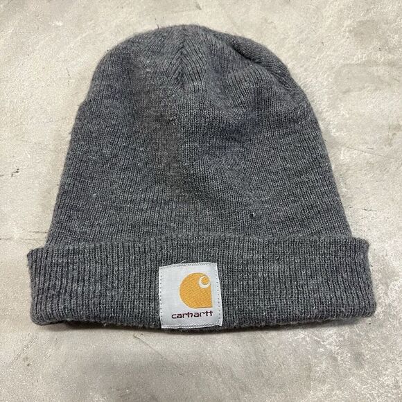 Carhartt Mens Knit Beanie Hat Winter Gray - Picture 1 of 4